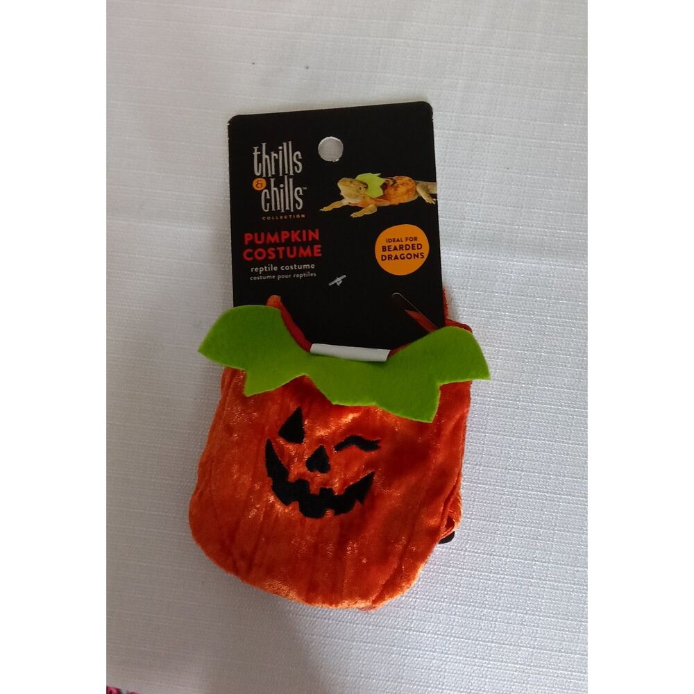 Thrills and Chills Pumpkin Bearded Dragon Pet Costume Halloween New